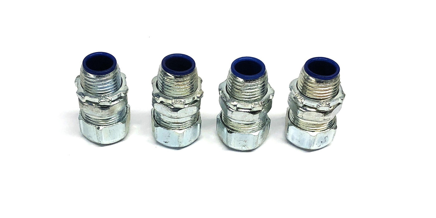 Thomas Betts 3/8 Inch Metallic Zinc Electroplate Connector 5331 [Lot of 4] NOS
