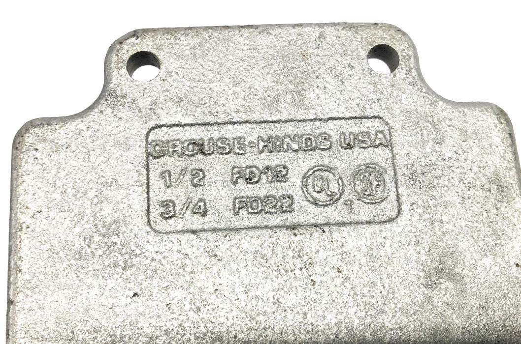 Crouse Hinds 41.3CU.IN. Cast Iron 3/4 Inch NPT Conduit Device Box FD12 FD22 NOS