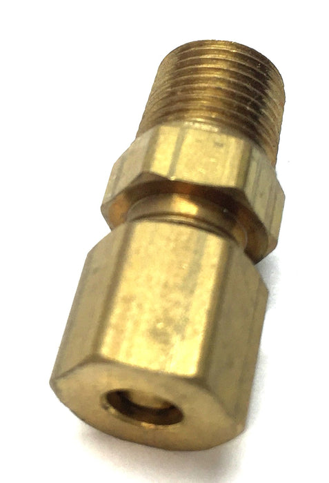 Parker 7/16"-20 x 3/8"-24 Straight Brass Compression Fitting [Lot of 8] NOS