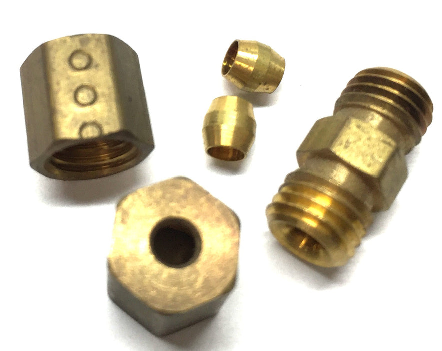 Parker 5/16"-24 Straight Brass Threaded Compression Fitting [Lot of 15] NOS