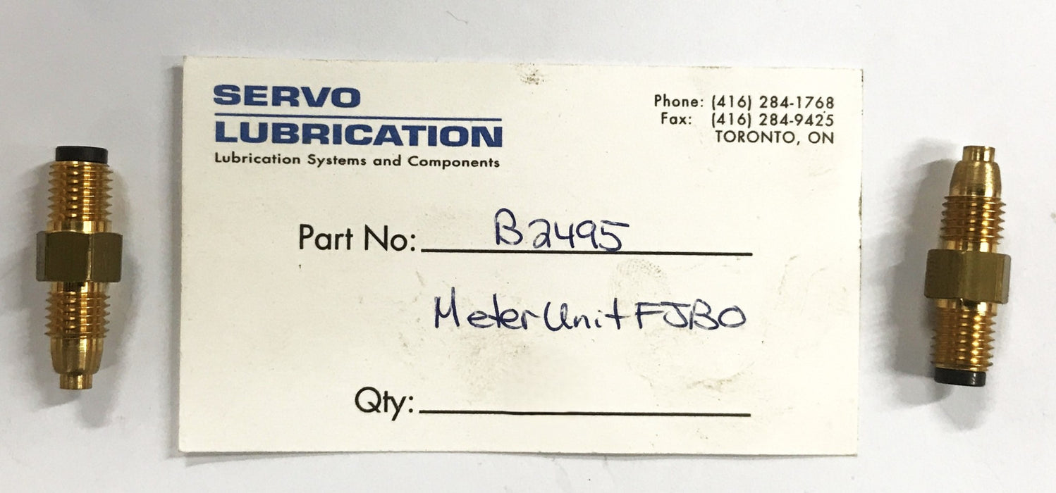 Bijur 1-Way Brass Lube Metering Check Valve B2495 [Lot of 2] NOS