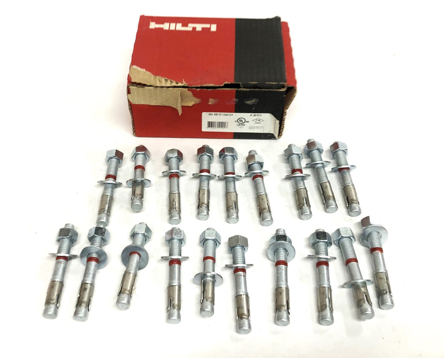 Hilti 1/2x3-3/4 Inch  KB-TZ Expansion Anchor 387512 [Lot of 19] NOS