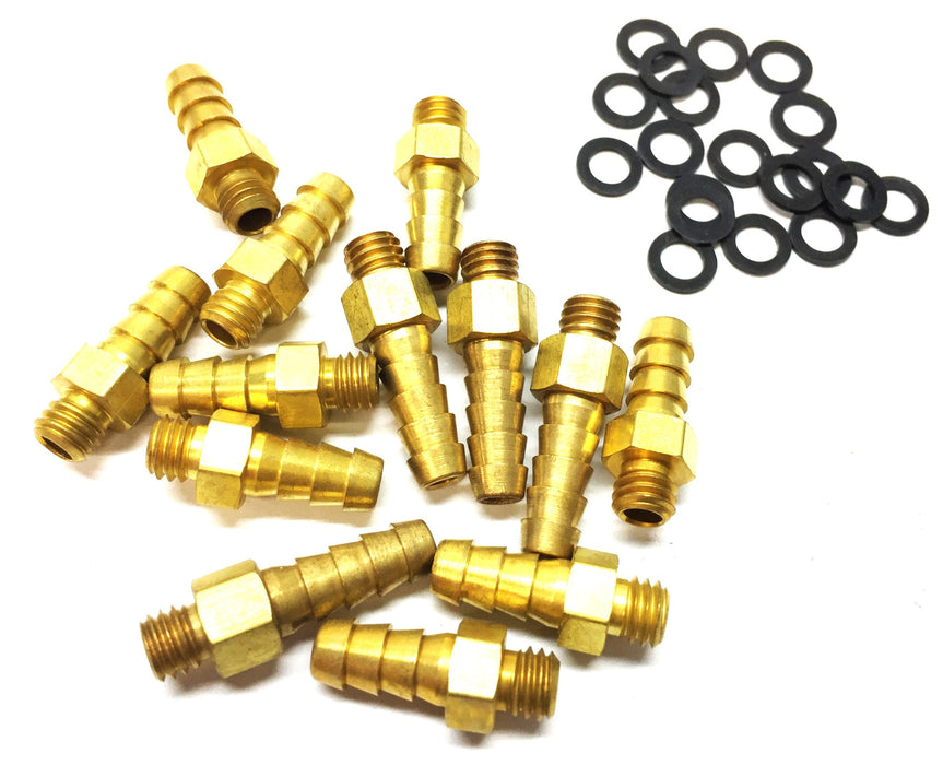 Clippard Barbed Brass Male 10-32 Threaded Fitting w/Washer 11752 [Lot of 13] NOS