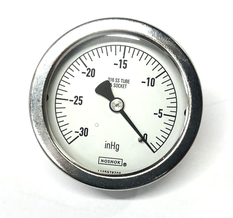 NoShok -30 inHg 1/4 Inch NPT Pressure Gauge 25-410 NOS
