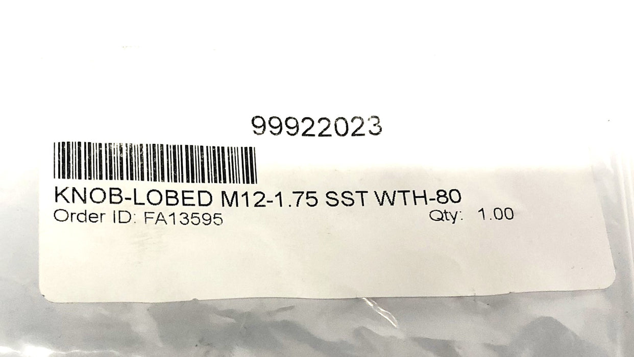 Unbranded M12-1.75 SST WTH-80 Lobed Knob 99922023 NOS