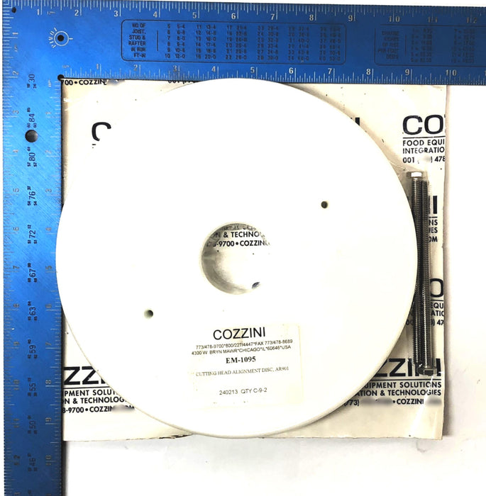 Cozzini Cutting Head Alignment Disc EM-1085 (AR901) (240213) NOS