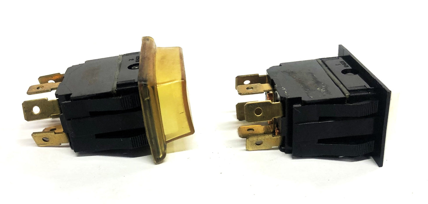 Unbranded 3/4HP-10A-250VAC 15A-125VAC Rocker Switch 9637 [Lot of 2] USED