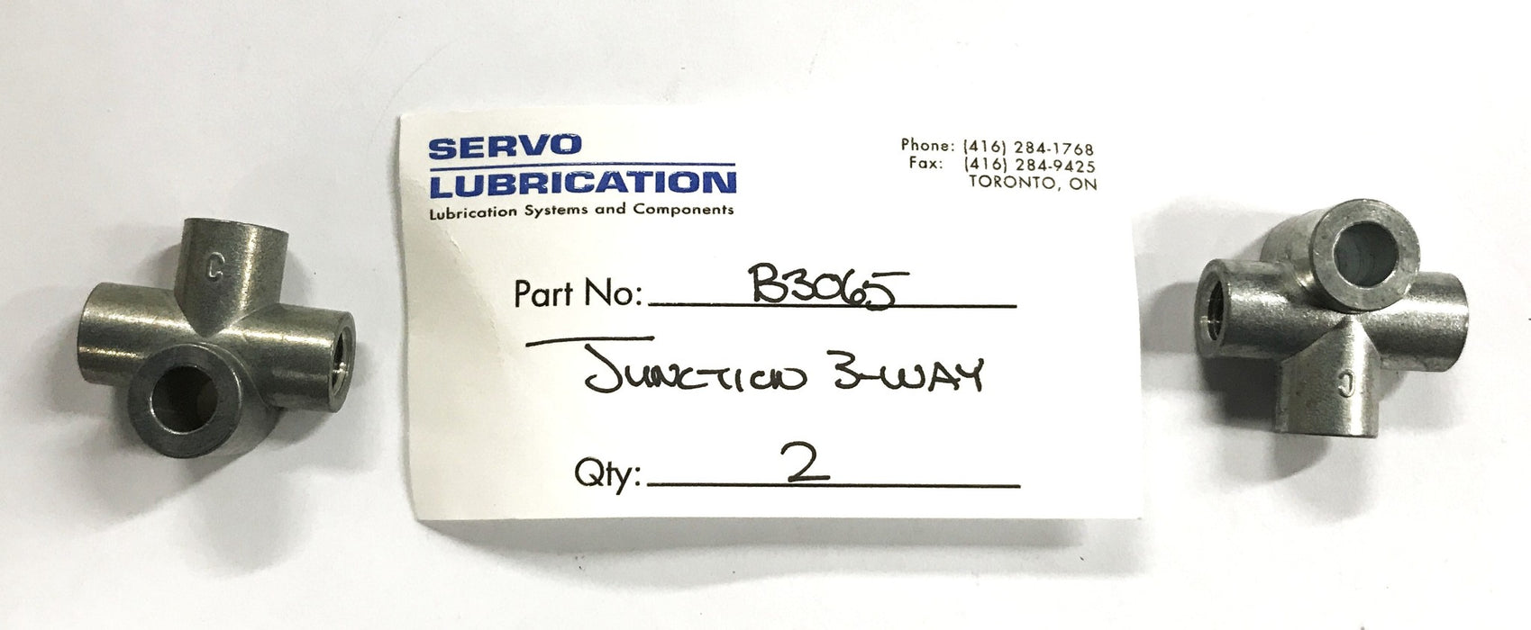 Bijur Die Cast 3-Way Junction Fitting B3065 [Lot of 2] NOS