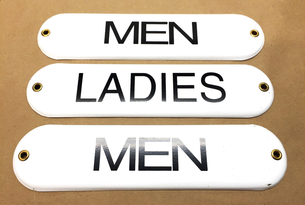 Unbranded 10" x 2.5" Oblong MEN/LADIES Sign w/Mounting Holes [Lot of 3] NOS