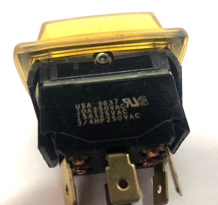 Unbranded 3/4HP-10A-250VAC 15A-125VAC Rocker Switch 9637 [Lot of 2] USED