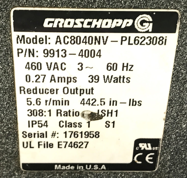GROSCHOPP Gear Motor 9913-4004 USED