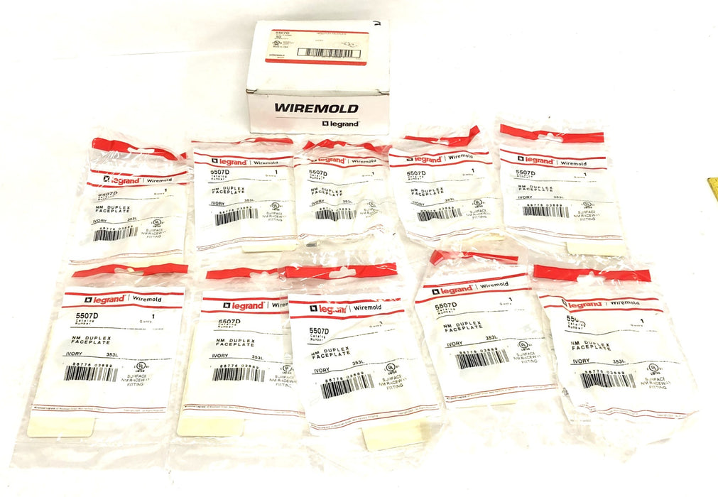Legrand Wiremold Ivory NM Duplex Faceplate 5507D [Lot of 10] NOS