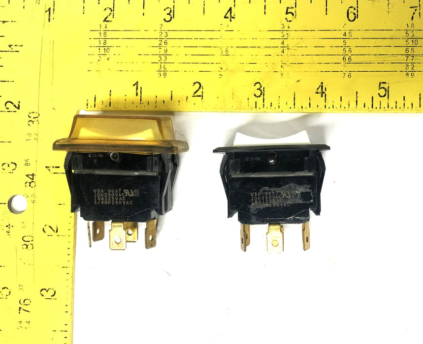 Unbranded 3/4HP-10A-250VAC 15A-125VAC Rocker Switch 9637 [Lot of 2] USED