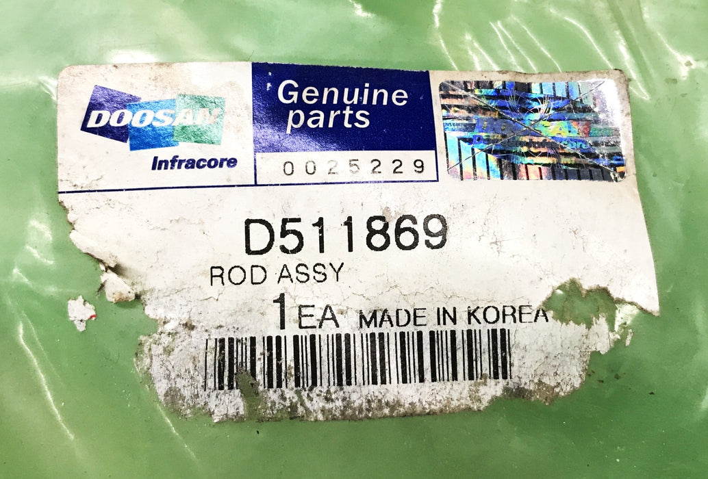 Doosan Forklif Lift Cylinder Rod Assembly D511869 NOS