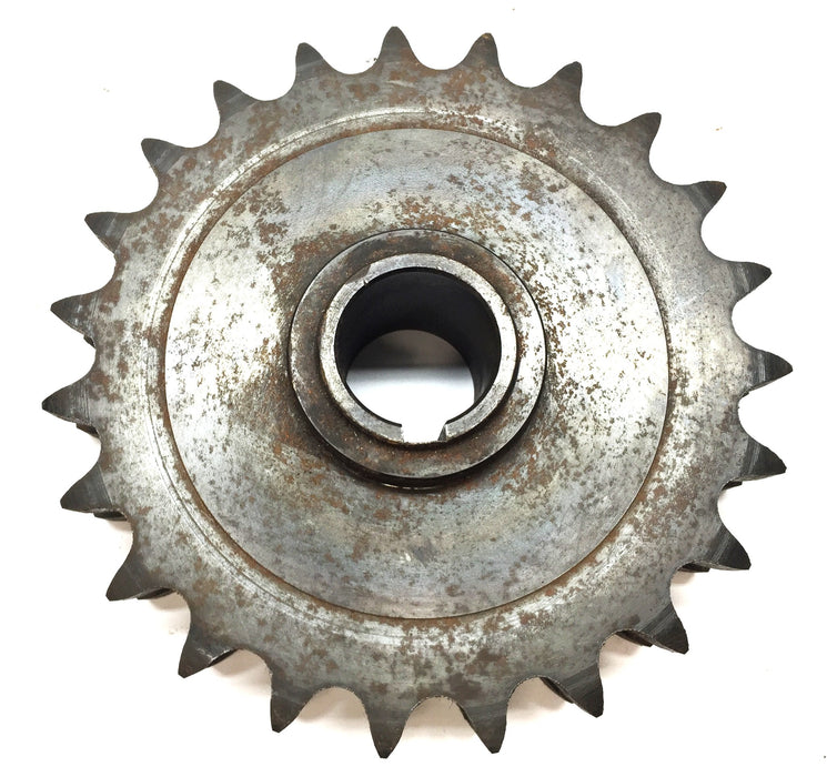 Unbranded Double-Strand Roller Sprocket ASA60-23 1.17" Bore with Keyway NOS