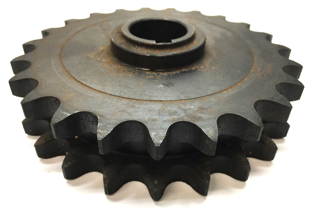 Unbranded Double-Strand Roller Sprocket ASA60-23 1.17" Bore with Keyway NOS