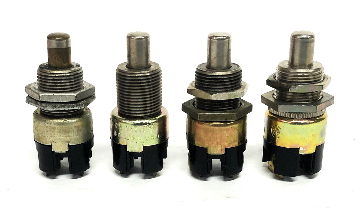 Unbranded Assorted 3A Push Button Switch 125 VAC [Lot of 4] NOS
