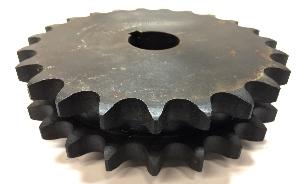 Unbranded Double-Strand Roller Sprocket ASA60-23 1.17" Bore with Keyway NOS