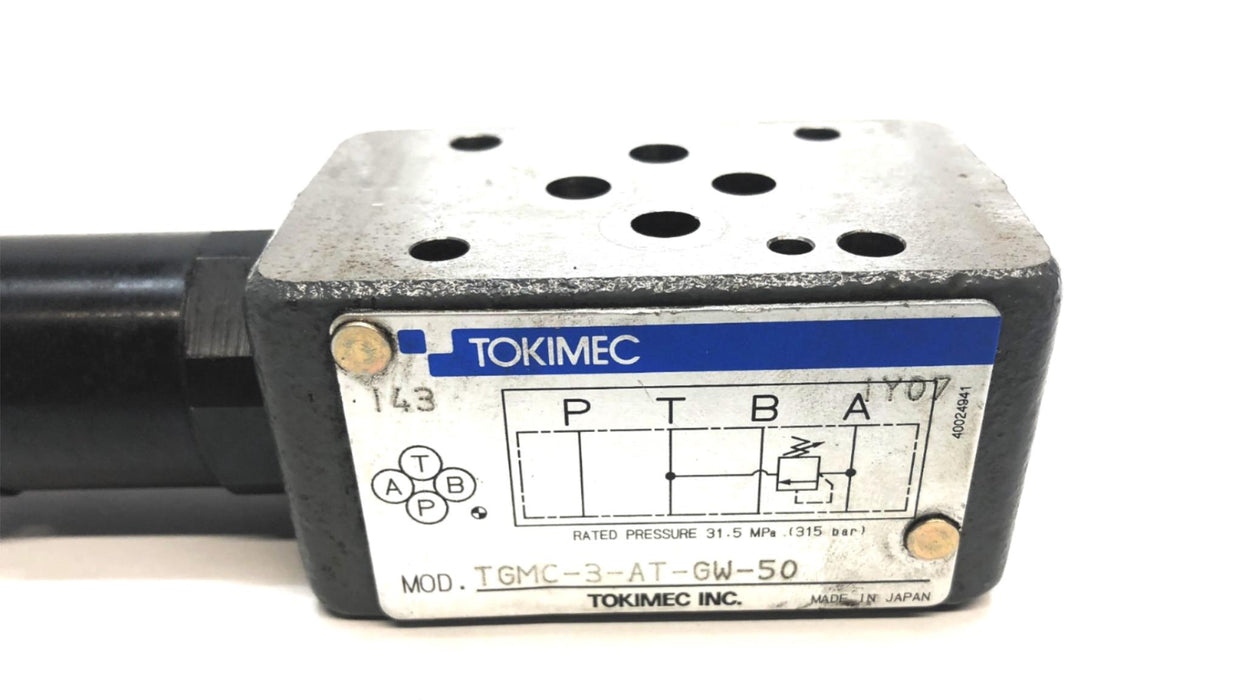 Tokimec Pressure Relief Valve TGMC-3-AT-GW-50 USED