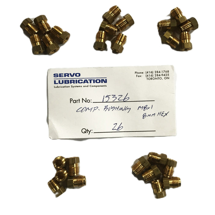 Bijur M8X1 Brass Compression Bushing 15326 [Lot of 25] NOS