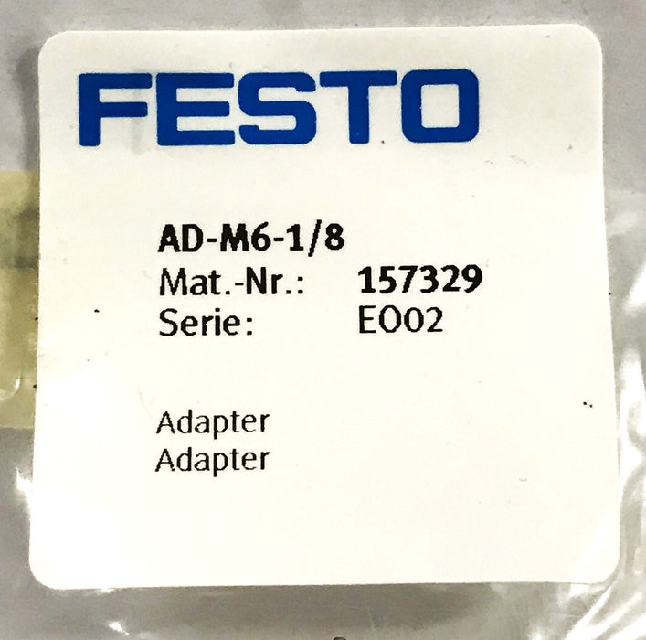 Festo AD-M6-1/8 Adapter 157329 NOS