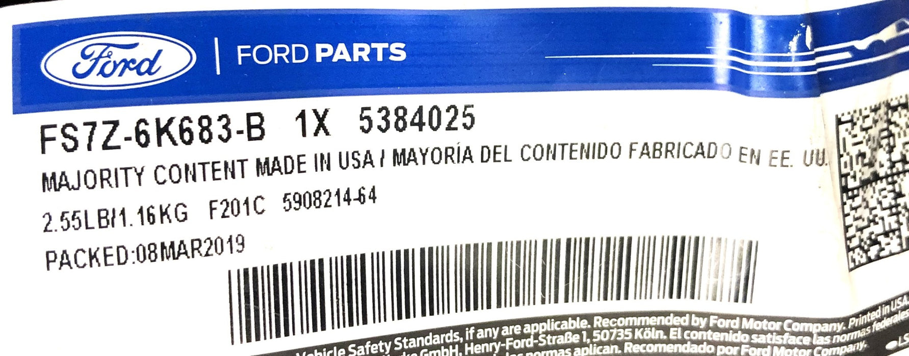 Ford Fusion Cooling Intercooler Air Hose FS7Z-6K683-B NOS