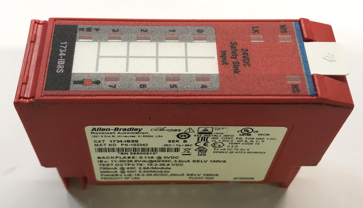 Allen Bradley Safety Input Module 1734-IB8S NOS