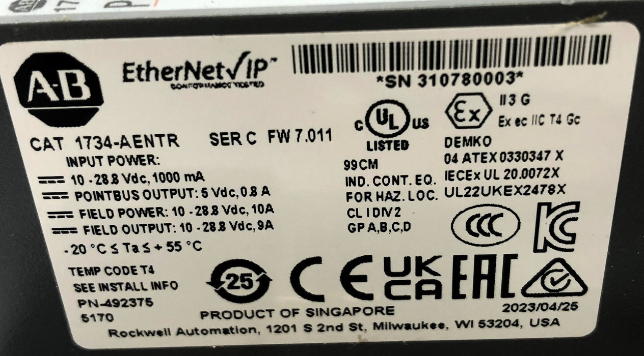 Allen-Bradley Dual Port Adapter Module 1734-AENTR NOS