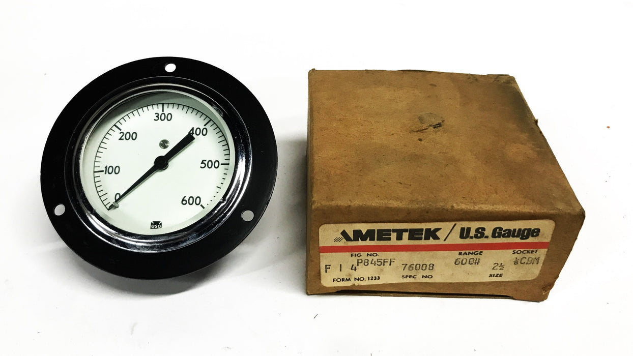 Ametek 2-1/2 inch Face 0-600 PSI Pressure Gauge P845FF-76008 [Lot of 2] NOS