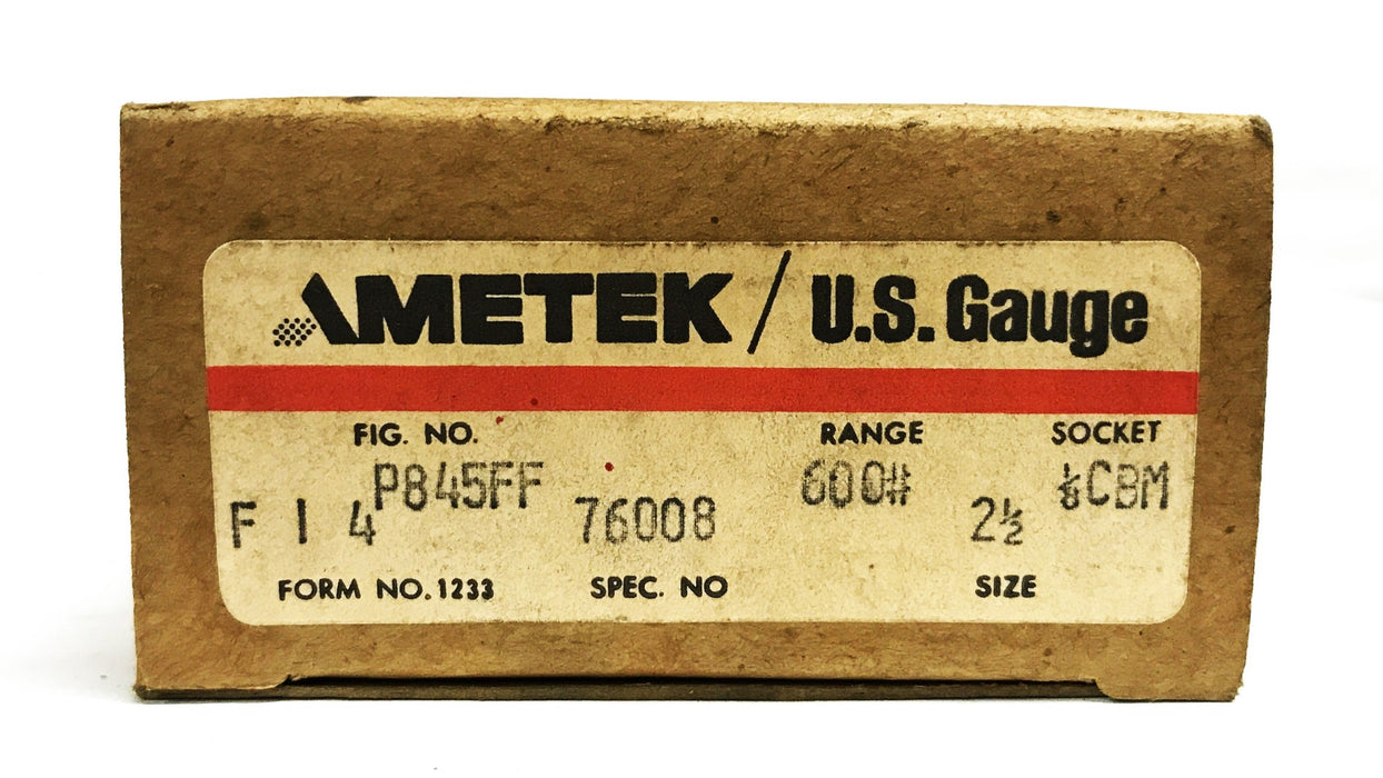 Ametek 2-1/2 inch Face 0-600 PSI Pressure Gauge P845FF-76008 [Lot of 2] NOS