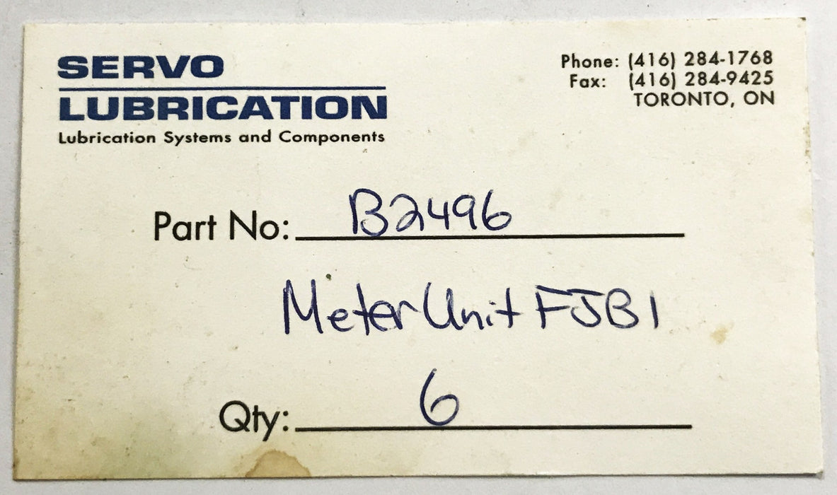 Bijur FJB1 Metered Unit Compression Fitting B2496 [Lot of 2] NOS