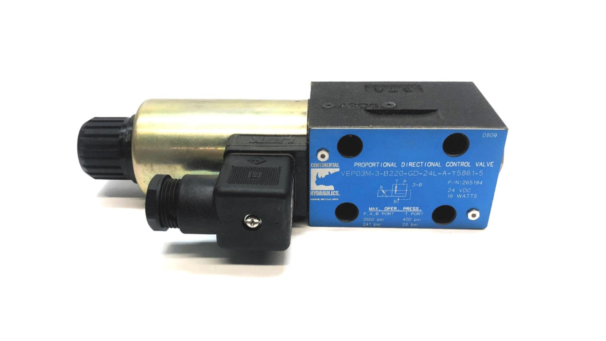 Continental Control Valve W/ Hardware VEP03M-3-B220-GD-24L-A-Y5861-5(265194) NOS