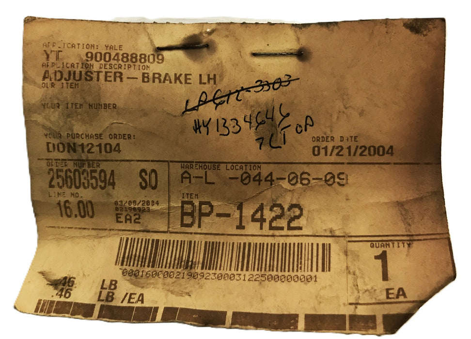 Intripa Forklift LH Brake Adjuster BP-1422 NOS