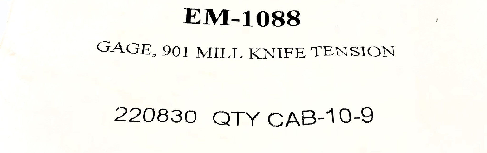 Cozzini Gage, 901 Mill Knife Tension EM-1088 NOS