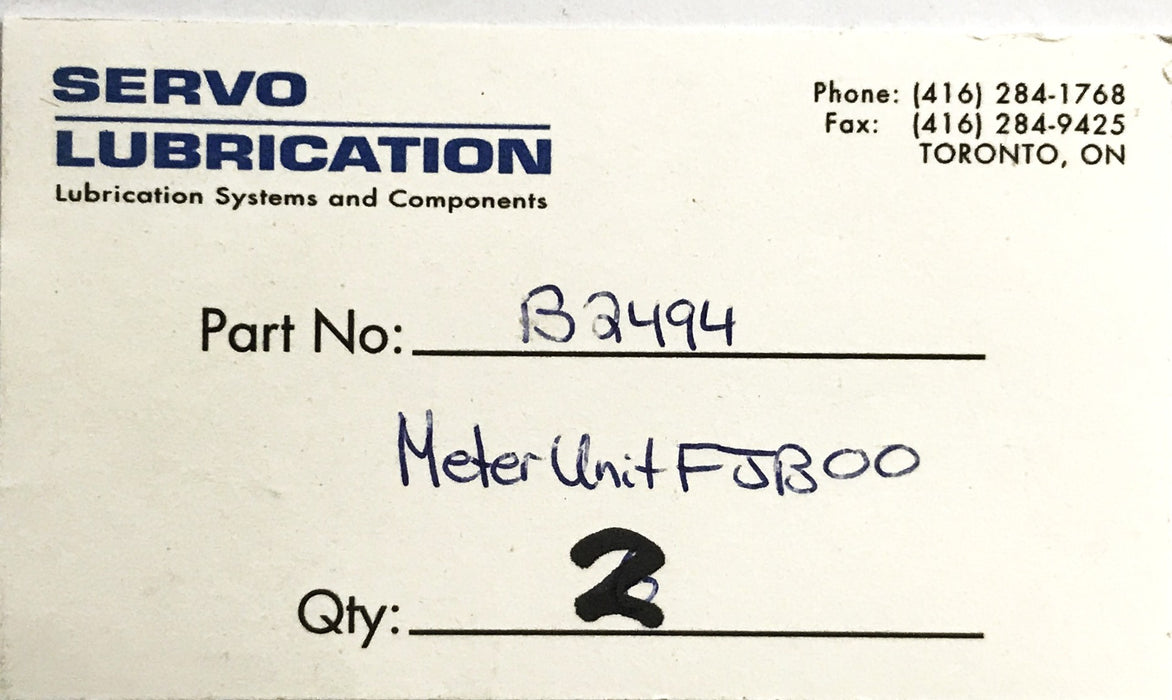 Bijur FJB00 Brass Meter Unit Compression Fitting B2494 [Lot of 2] NOS
