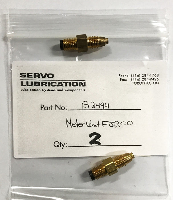 Bijur FJB00 Brass Meter Unit Compression Fitting B2494 [Lot of 2] NOS