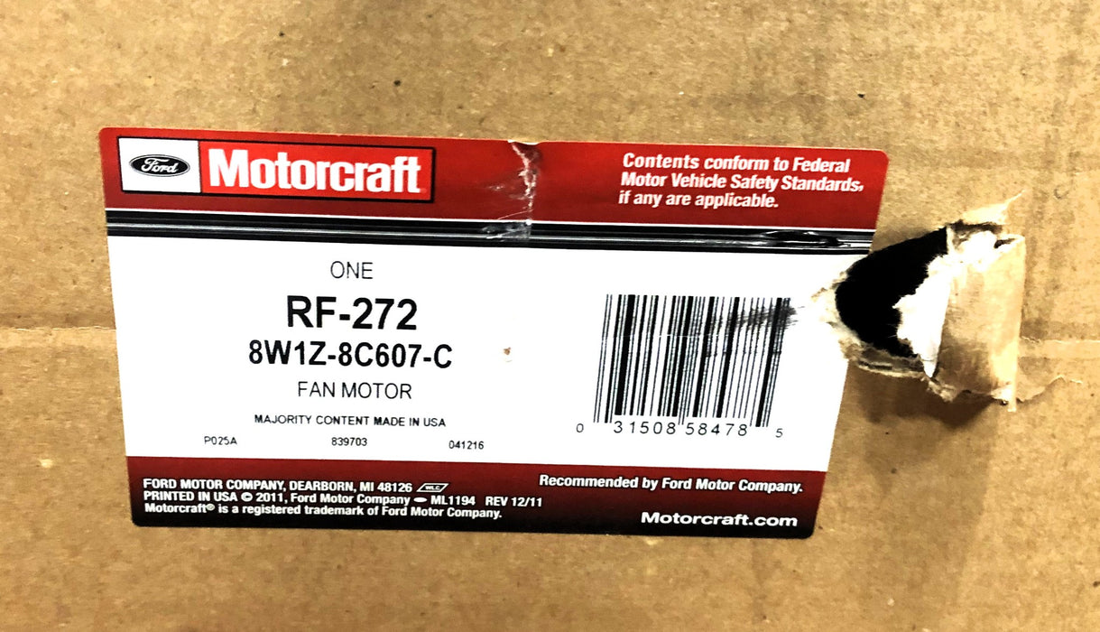 Ford Motor Company Fan Motor Assembly RF-272 (8W1Z-8C607-C) NOS
