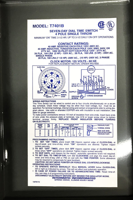 Intermatic Electromechanical Time T7401B NOS