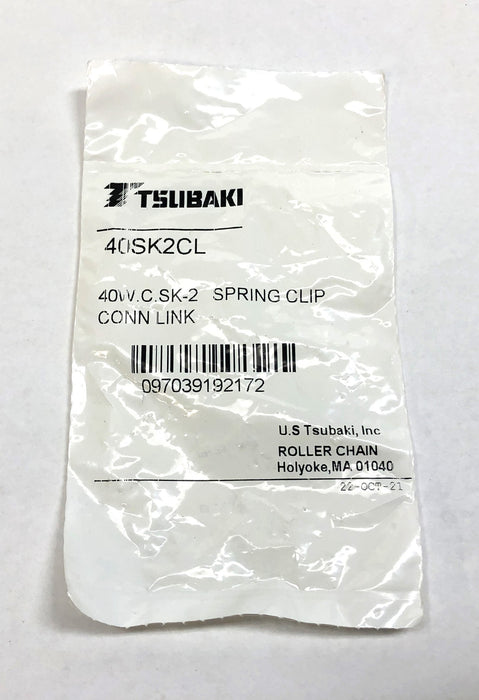 Tsubaki 40W.C.SK-2 Spring Clip Connecting Link 40SK2CL NOS