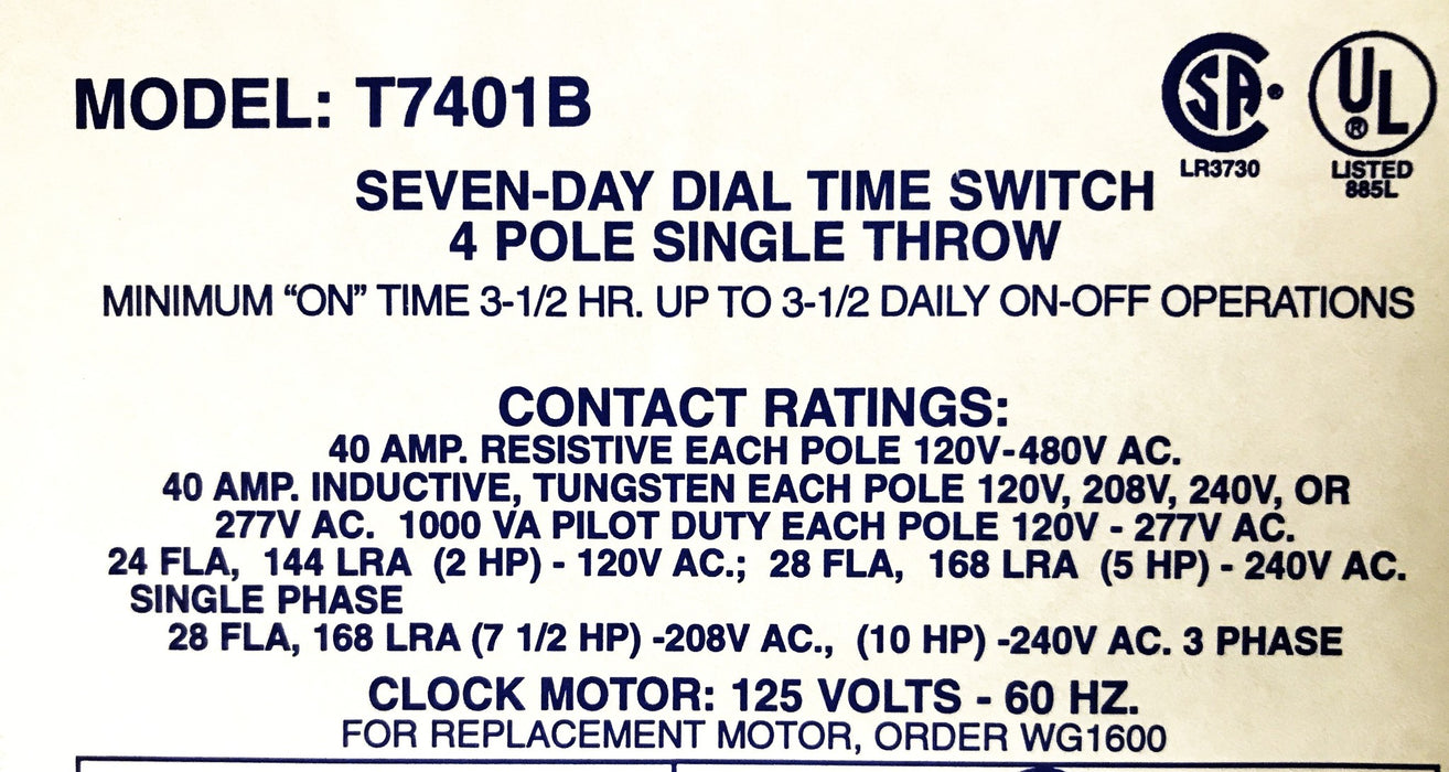 Intermatic Electromechanical Time T7401B NOS