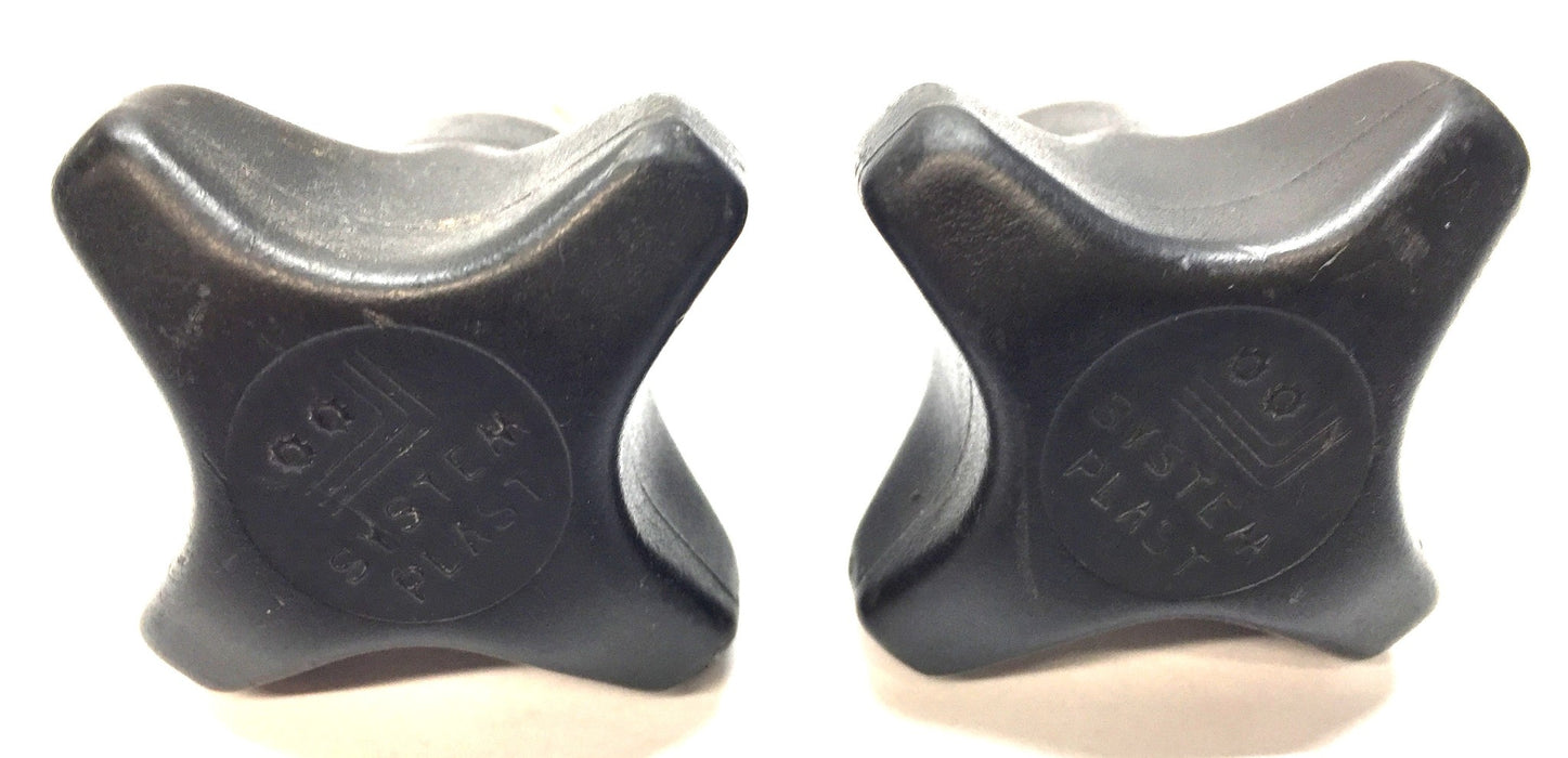 System Plast 5/16"-24 Black 4-Point Male Threaded Handle VG-282 [Lot of 2] USED