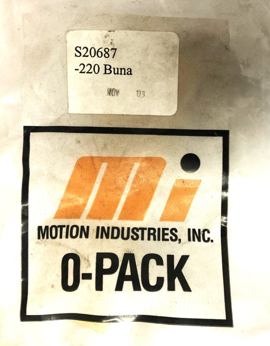 Motion Industries 220 Buna O-Ring S20687 [Lot of 10] NOS