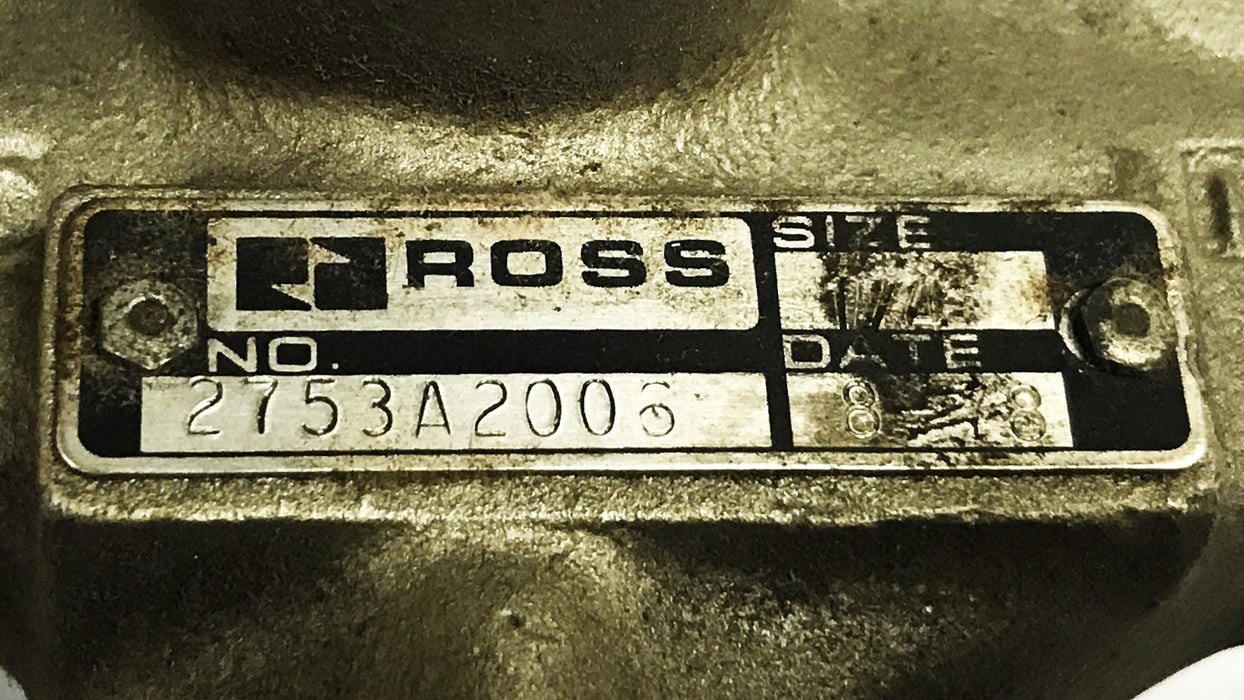 Ross Controls Pneumatic Air Valve 2753A2006 NOS