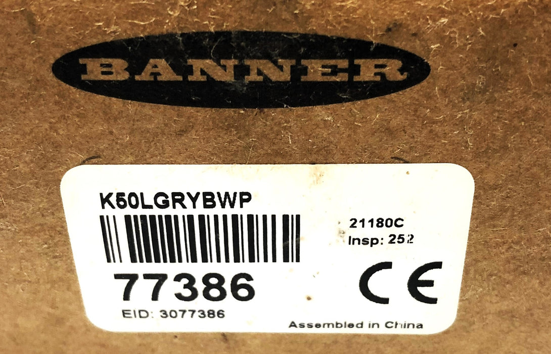 Banner Multicolor Indicator Light (No Plastic Washer or Gasket) K50LGRYBWP NOS