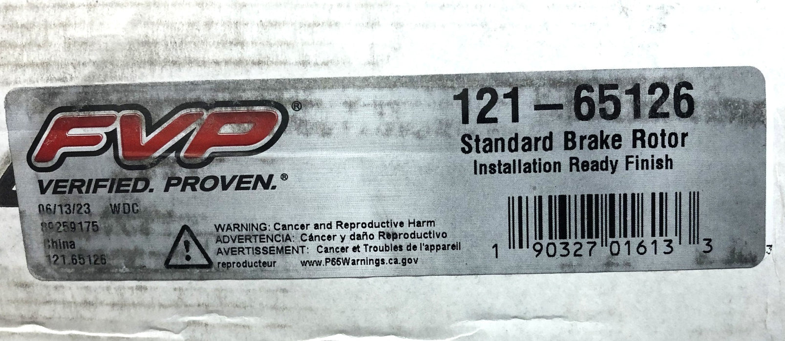 FVP Standard Brake Rotor 121-65126 NOS