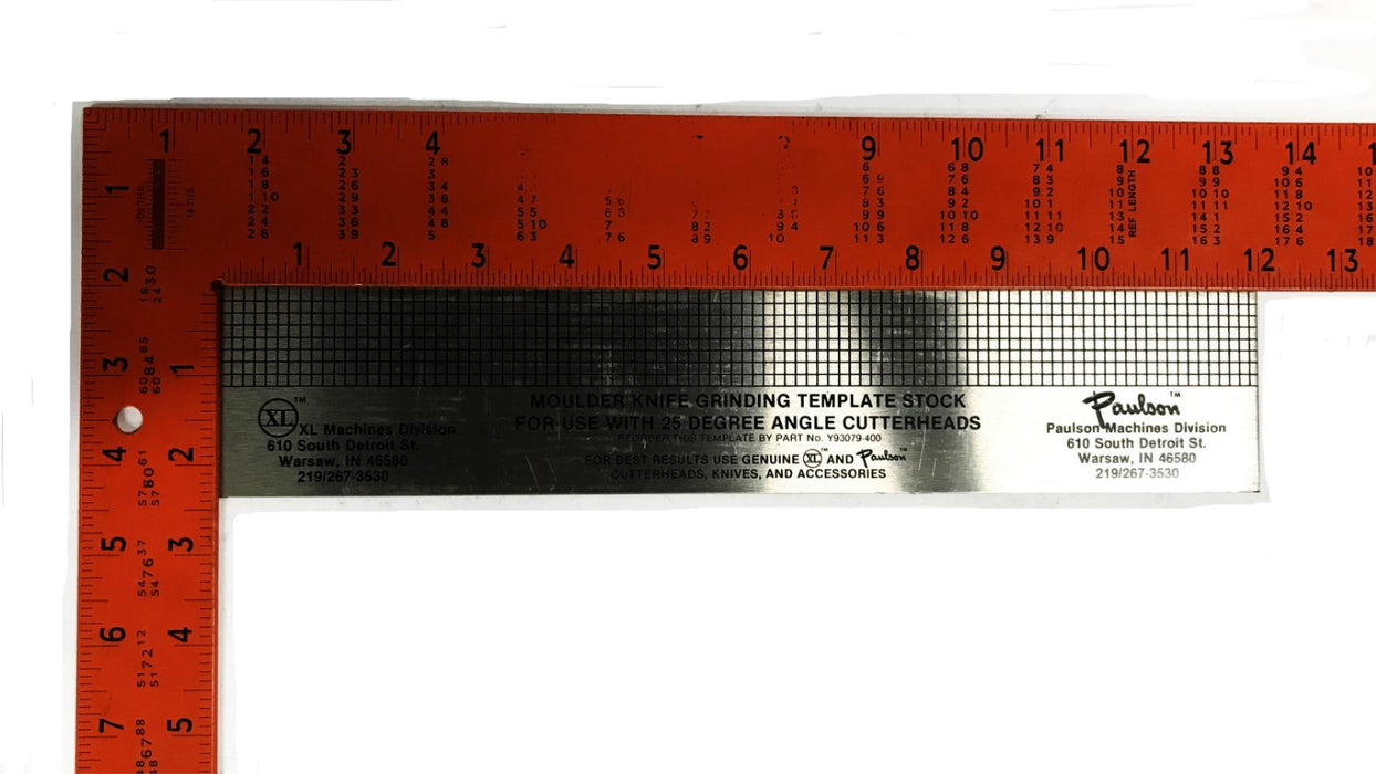 Paulson Moulder Knife Grinding Template Y93079-400 [Lot of 50] NOS