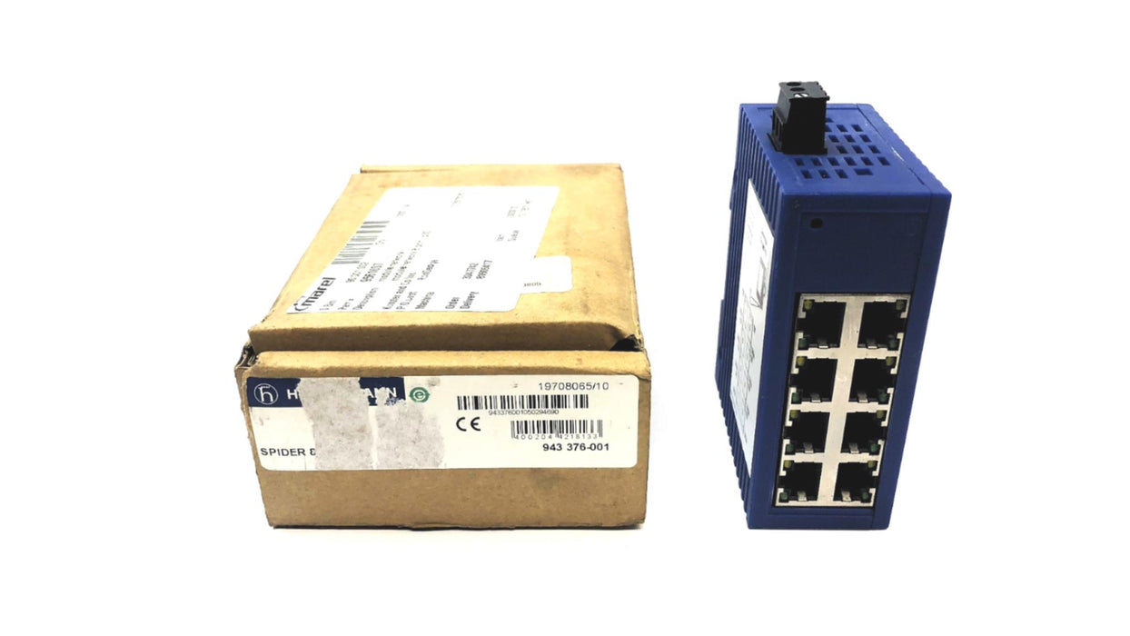 Hirschmann Spider 8TX Ethernet Rail Switch 943 376-001 NOS