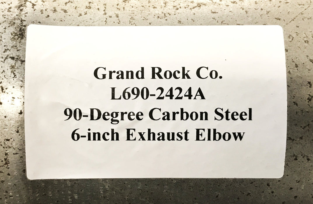 Grand Rock Co. 90-degree Carbon Steel 6-inch Exhaust Elbow L690-2424A NOS