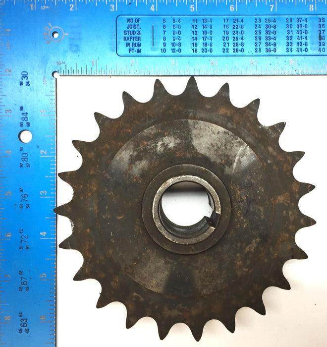 Unbranded Double-Strand Roller Sprocket ASA60-23 1.16" Bore with Keyway NOS