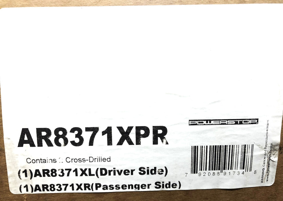 Powerstop Cross Drilled 2 Piece Brake Disc Set AR8371XPR (AR8371XL AR8371XR) NOS